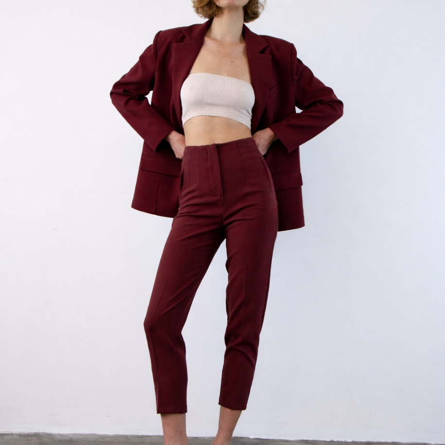 Bordo Havuç Pantolon5 Havuç Pantolon