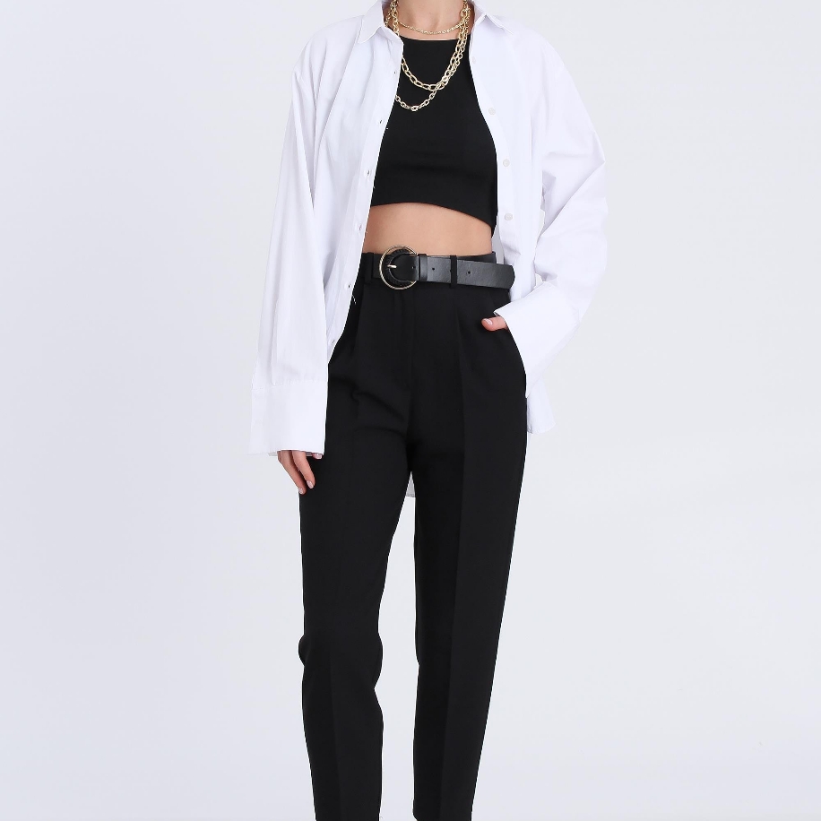 Kemerli Belden Lastikli Havuç Pantolon3 Kemerli Havuç Pantolon